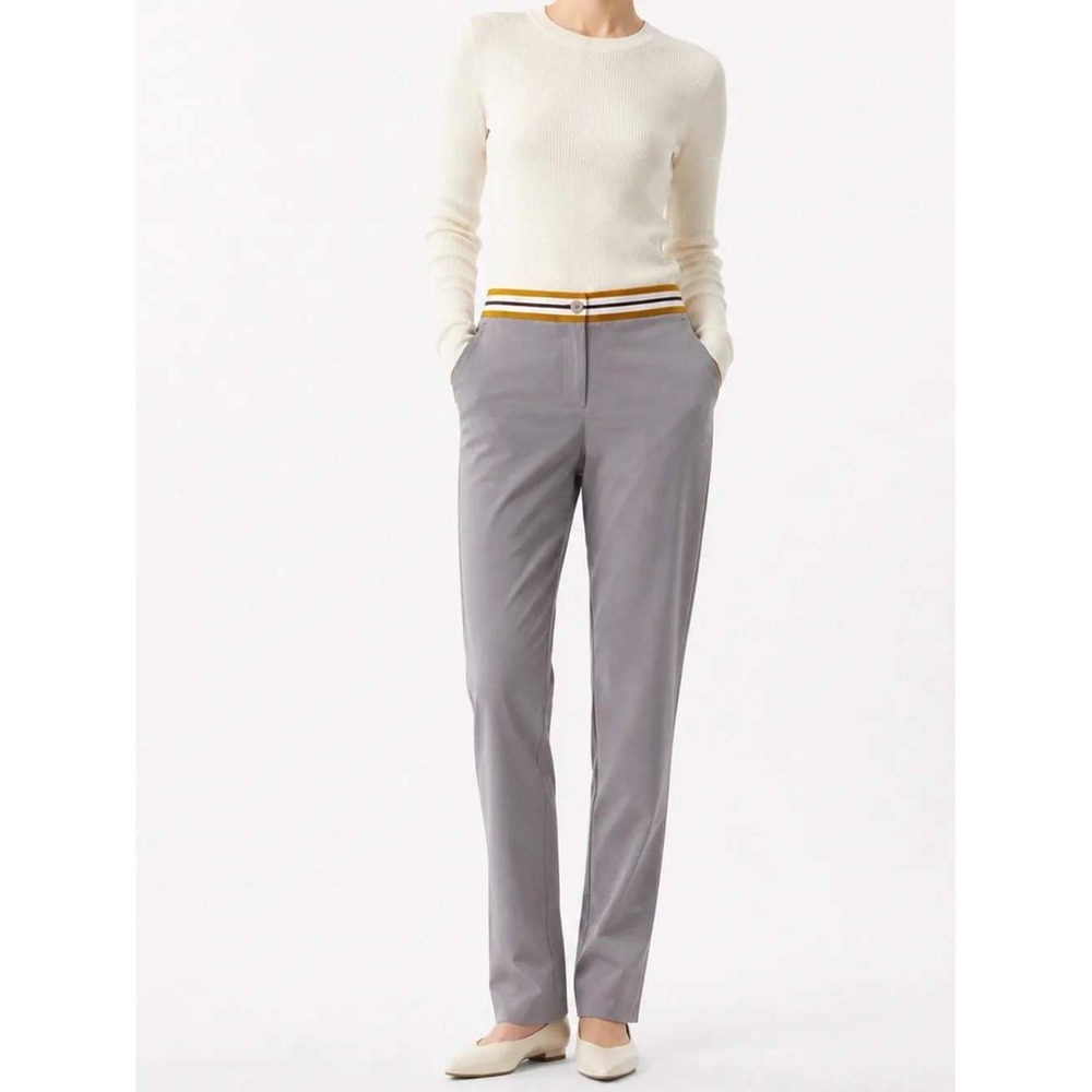 Wildfang The Empower Taped Trouser Women 8‎ Grey Striped Waistband BTPT0103-855